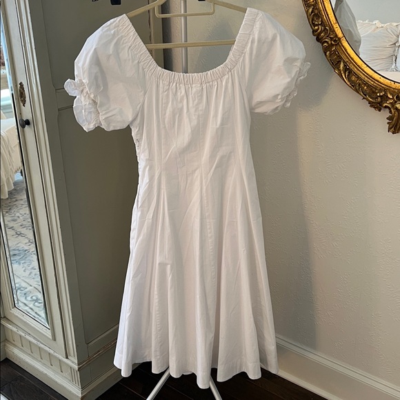 Chelsea & Violet Dresses & Skirts - Chelsea and Violet Off The Shoulder White Puff Sleeve Poplin Dress